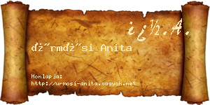 Ürmösi Anita névjegykártya